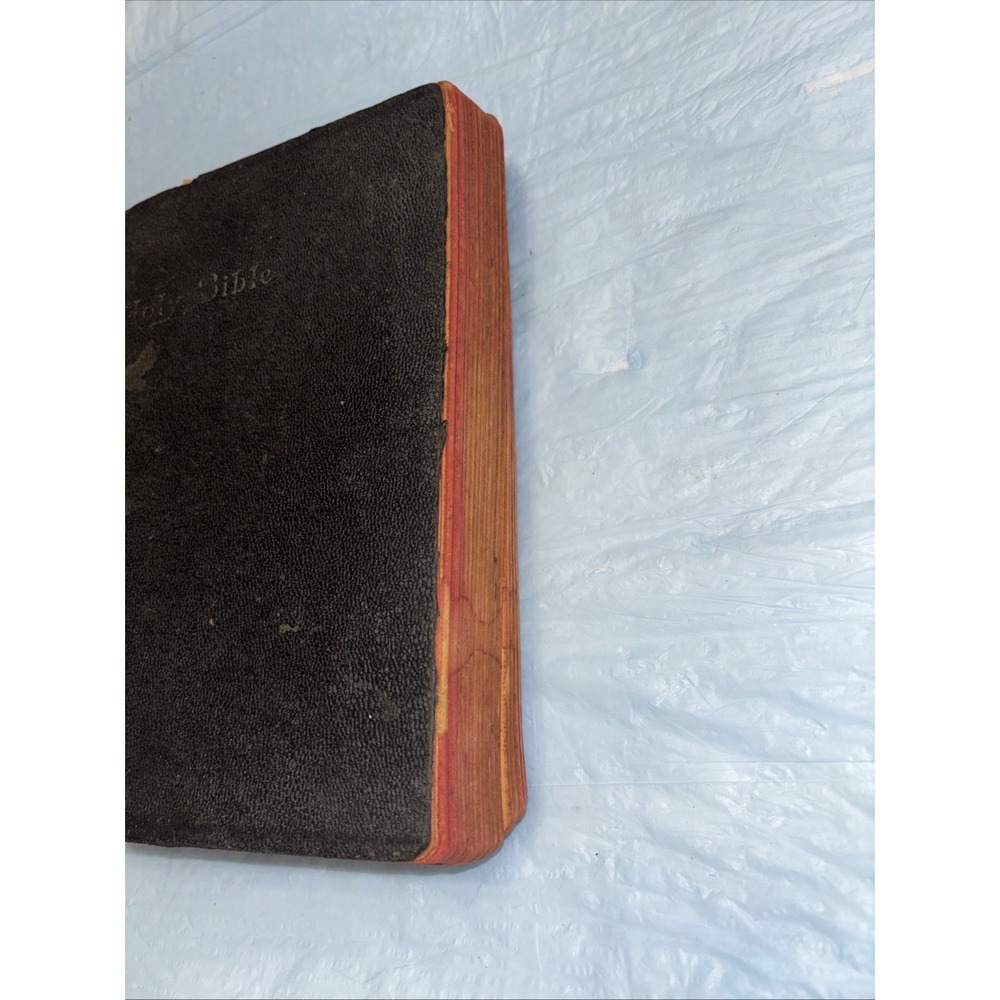 Rare 1920s - 30's Self Pronouncing KJV Holy Bible Red Edges Study Reference - Picture 3 of 15